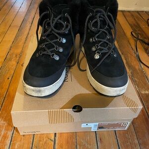 Koolaburra Black Winter Boots with Lace-Up Design